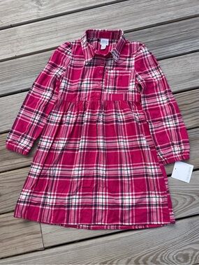 Carter's Pink Plaid Long-Sleeve Dress